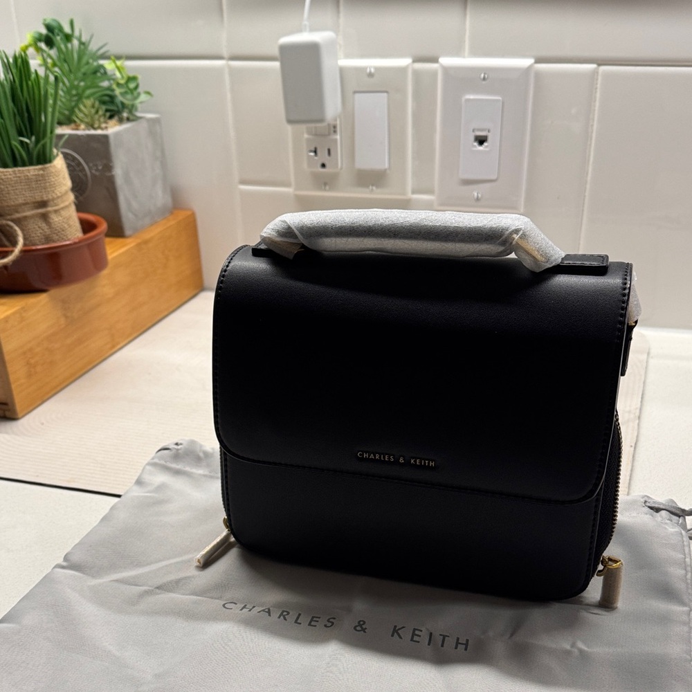 Charles & Keith Black Crossbody Bag-NEW